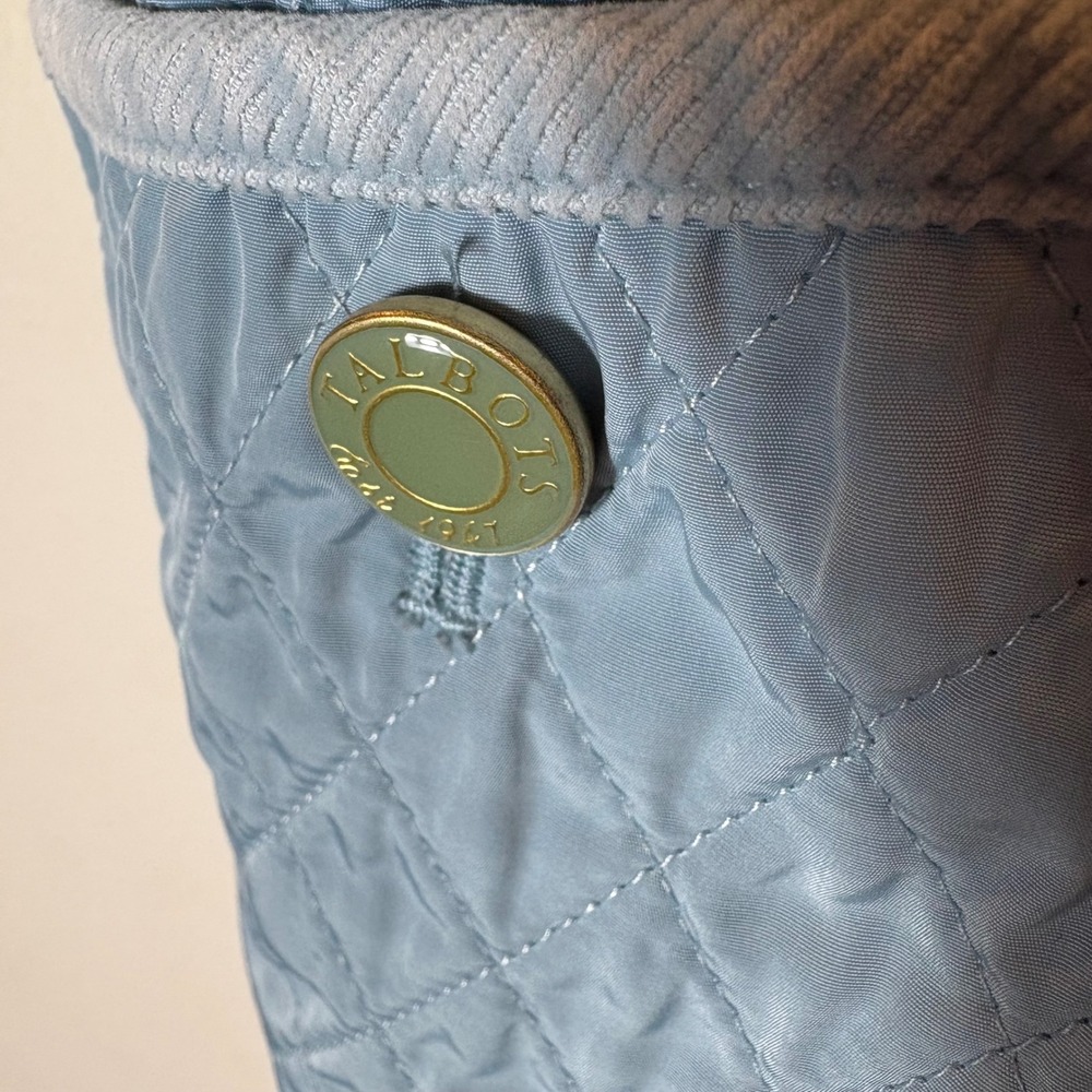 Talbots Quilted Vest Women's Blue Snap Front Pockets Collar Size Small - Picture 5 of 6